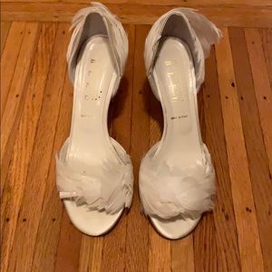 Something Bleu white feather and satin d’Orsay 9